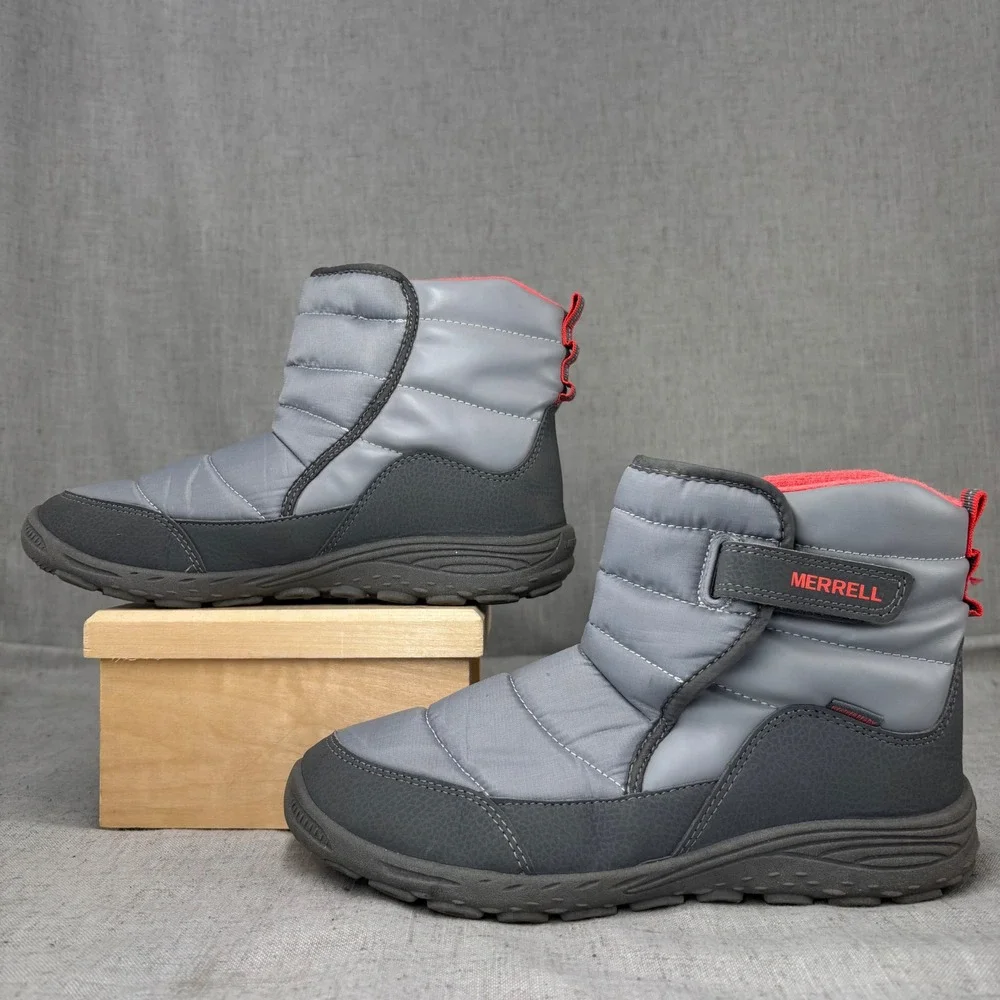 Merrell Polar Puff Snow Boots Grey Peach Quilted Puffer Winter Boots Women's 7
